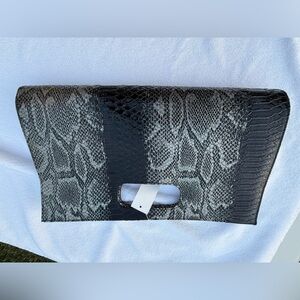 Dots Faux Snakeskin Clutch Bag